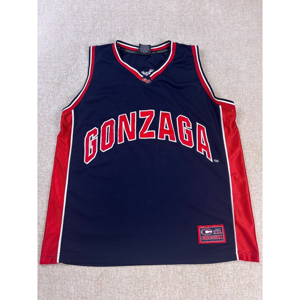 Gonzaga Bulldogs Basketball Jersey Colosseum Navy Blue Red Men XL 33